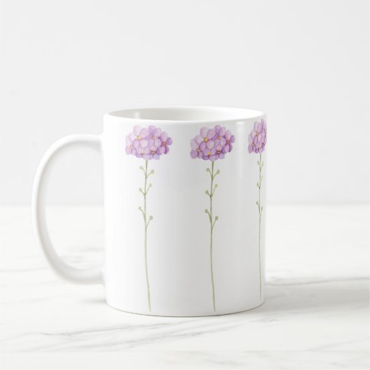 Schöne handgemalte Lila Blume Kaffeetasse (Links)
