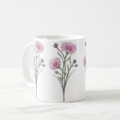 Schöne, handgemalte, rosafarbene Blume Kaffeetasse (Vorderseite Links)