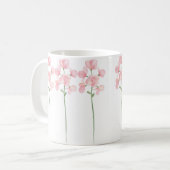 Schöne, handgemalte, rosafarbene Blume Kaffeetasse (Vorderseite Links)