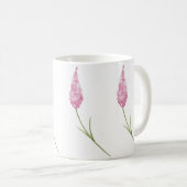Schöne, handgemalte, rosafarbene Blume Kaffeetasse (VorderseiteRechts)