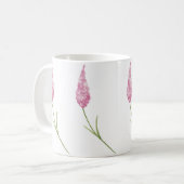 Schöne, handgemalte, rosafarbene Blume Kaffeetasse (Vorderseite Links)