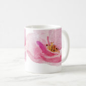 Schöne handgemalte, rosafarbene Peonies Kaffeetasse (VorderseiteRechts)