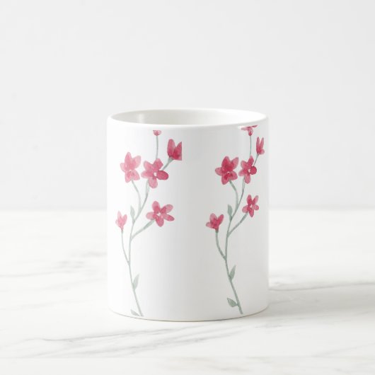 Schöne handgemalte, rosafarbene, wilde Blume Kaffeetasse (Mittel)