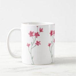 Schöne handgemalte, rosafarbene, wilde Blume Kaffeetasse