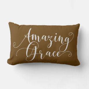 Schöne, handgeschriebene Amazing Grace Schrift Lendenkissen