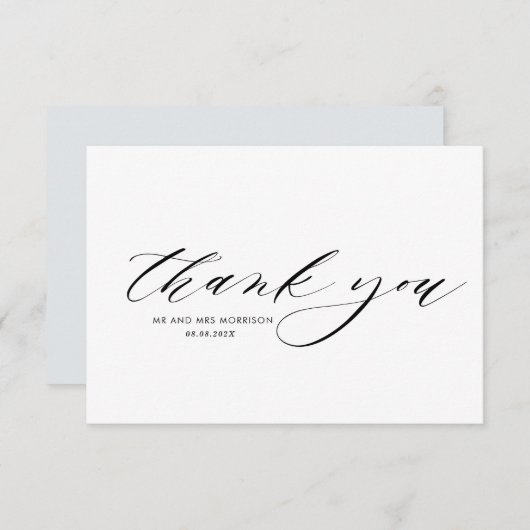 schöne handgeschriebene Hochzeit Dankeschön Karte (Vorne/Hinten)