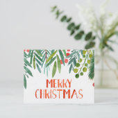 Schöne handgeschriebene Wasserfarben Berry & Branc Postkarte (Stehend Vorderseite)