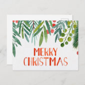 Schöne handgeschriebene Wasserfarben Berry & Branc Postkarte (Vorne/Hinten)