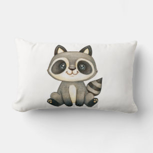 Schöne handGezeichnet Raccoon-Illustration Lendenkissen