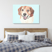 Schöne handgezeichnete Beagle Leinwand Art (Insitu (Schlafzimmer))