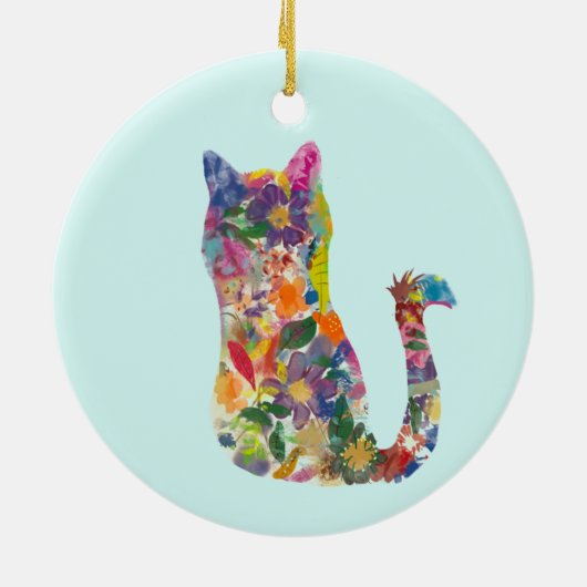 Schöne handgezeichnete Blume Keramik Ornament (Hinten)