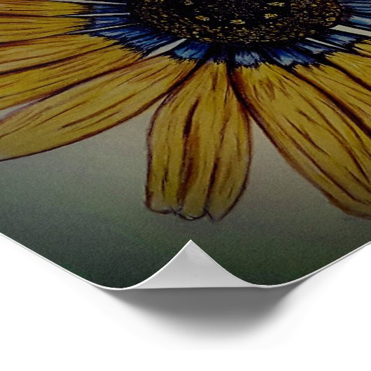 Schöne handgezeichnete Blume Poster (Ecke)