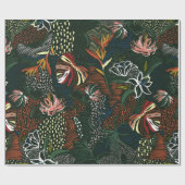 Schöne handgezeichnete Blume, tropische Palme Geschenkpapier (Flach)