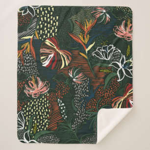 Schöne handgezeichnete Blume, tropische Palme  Sherpadecke