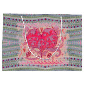 Schöne handgezeichnete Liebe mit Herz Große Geschenktüte (Rückseite)