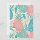 Schöne handgezeichnete Palm-Blätter Hochzeit Einladung (Rückseite)