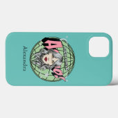 Schöne handgezogene Frau im Gesicht Außenraum Case-Mate iPhone Hülle (Rückseite (Horizontal))