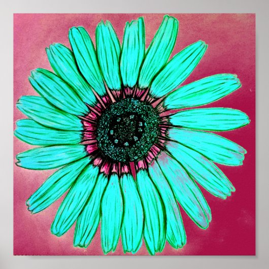 Schöne Handskizze Blume drucken Poster (Vorne)