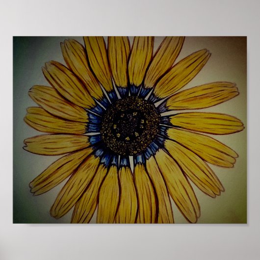 Schöne handskizzierte Blume Poster (Vorne)