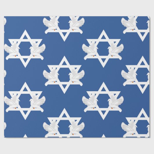 Schöne Hanukkah Doves Geschenkpapier (Flach)