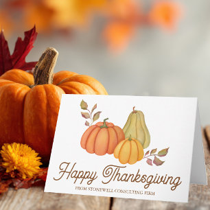 Schöne Happy Thanksgiving Watercolor Kürbisse Feiertagskarte