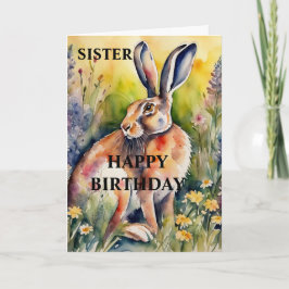 Schöne Hare Birthday Card (editierbar) Feiertagskarte