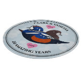 Schöne Harlequin Ducks Lovebirds Schneidebrett (Ecke)