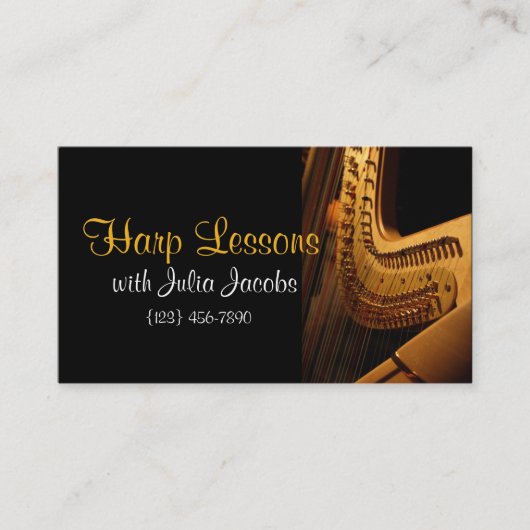 Schöne Harp Lessons Music Business Card Visitenkarte (Vorderseite)
