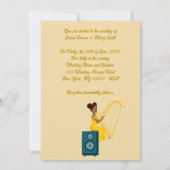 Schöne Harpist Sleepy Sloth Lautsprecher Wedding Einladung (Rückseite)