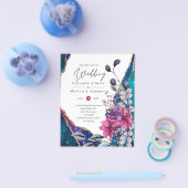 Schöne HAUSHALT Violet Blue Floral Agate Hochzeit Flyer (Einzeln)