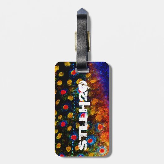 "Schöne Haut, Bachforelle " Gepäckanhänger (Rückseite vertikal)