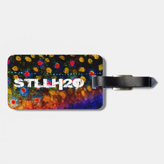 "Schöne Haut, Bachforelle " Gepäckanhänger (Rückseite horizontal)