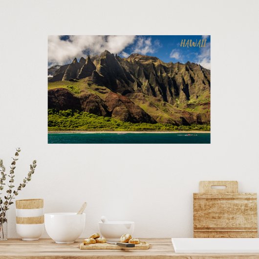 Schöne Hawaii-Berge Poster (Küche)
