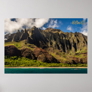 Schöne Hawaii-Berge Poster