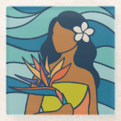 Schöne Hawaii-Kunst Glasuntersetzer (Vorderseite)