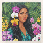 Schöne Hawaii-Kunst Glasuntersetzer (Vorderseite)