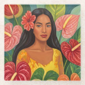 Schöne Hawaii-Kunst Glasuntersetzer (Vorderseite)
