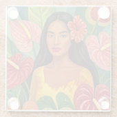 Schöne Hawaii-Kunst Glasuntersetzer (Rückseite)