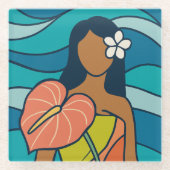 Schöne Hawaii-Kunst Glasuntersetzer (Vorderseite)