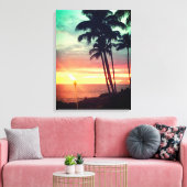 Schöne Hawaiian Sunset Stretch Canvas Print Leinwanddruck (Insitu (Wohnzimmer))
