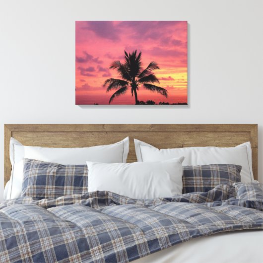 Schöne hawaiianische Sunset Canvas Print Leinwanddruck (Insitu (Schlafzimmer))