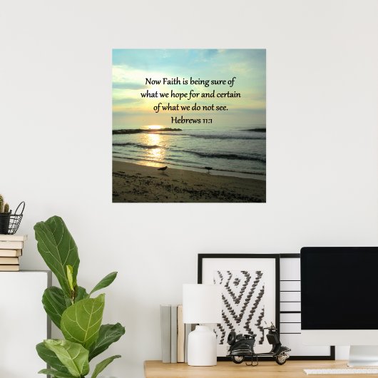 SCHÖNE HEBREWS 11:1 SONNE POSTER (Heimbüro)