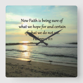 SCHÖNE HEBREWS 11:1 SONNE QUADRATISCHE WANDUHR