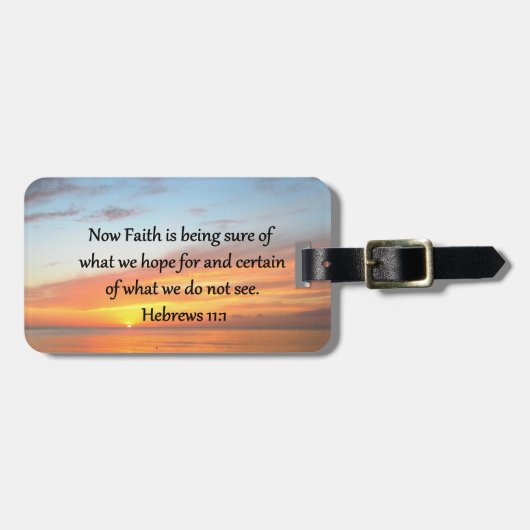 SCHÖNE HEBREWS 11:1 SONNENDESIGN GEPÄCKANHÄNGER (Vorderseite horizontal)