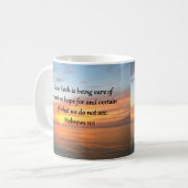 SCHÖNE HEBREWS 11:1 SONNENDESIGN KAFFEETASSE (Vorderseite Links)