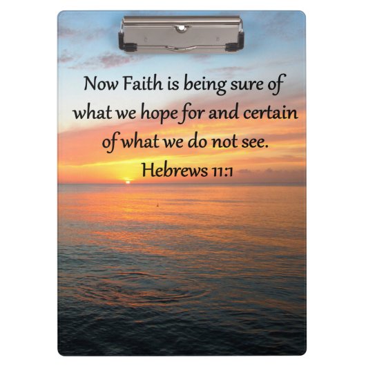 SCHÖNE HEBREWS 11:1 SONNENDESIGN KLEMMBRETT (Vorderseite)