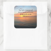 SCHÖNE HEBREWS 11:1 SONNENDESIGN QUADRATISCHER AUFKLEBER (Tasche)
