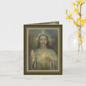 Schöne heilige Herzens Jesus Grußkarte Karte (Gelbe Blume)