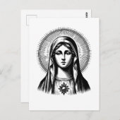 Schöne Heilige Maria Postkarte (Vorne/Hinten)
