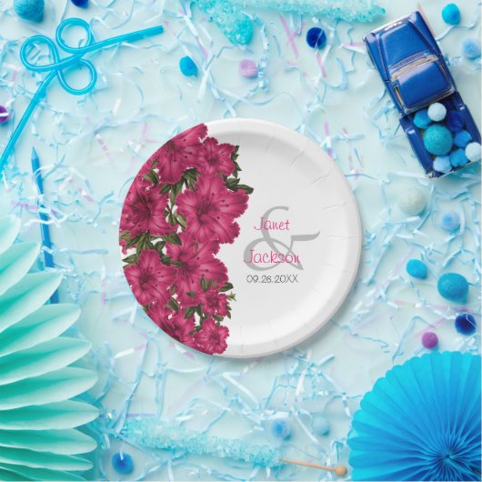 Schöne, heiß rosa Lilien Pappteller (Party)